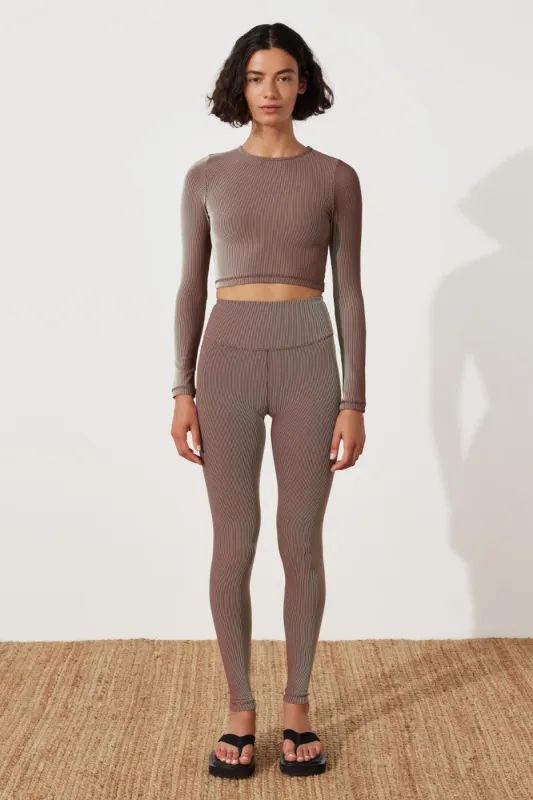 Stripe Rib Top - Chocolate sold by Zulu and Zephyr