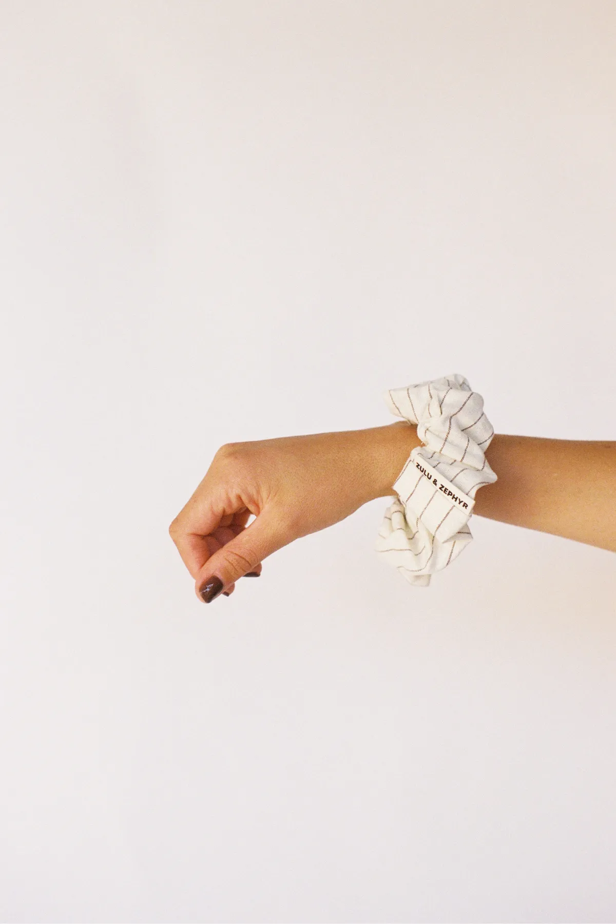 Woven Scrunchie - Choc Pin Stripe sold by Zulu and Zephyr product image thumbnail 2