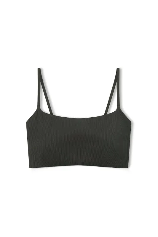 Charcoal Rib Longline Bralette sold by Zulu and Zephyr