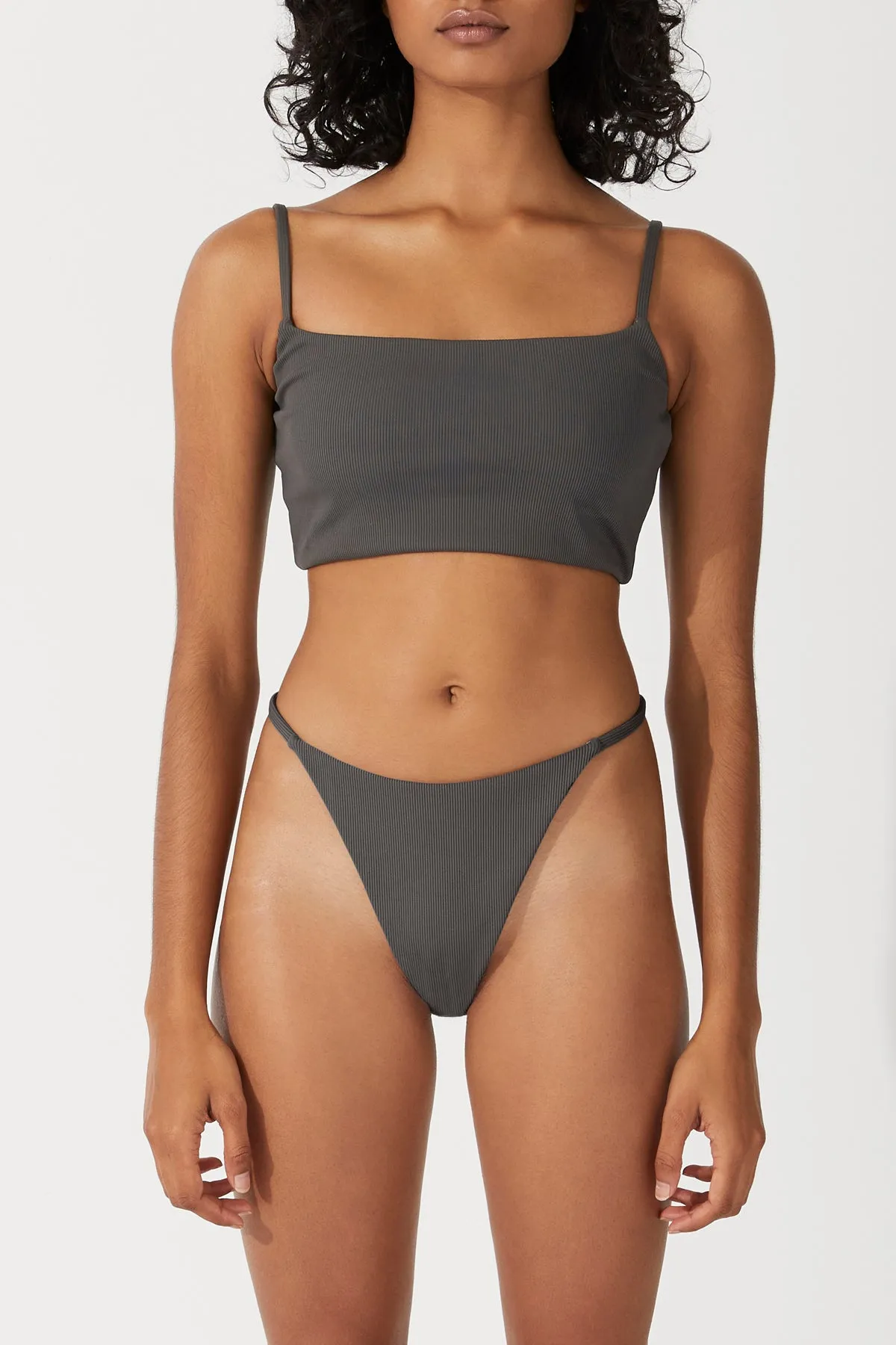 Charcoal Rib Longline Bralette sold by Zulu and Zephyr product image thumbnail 3