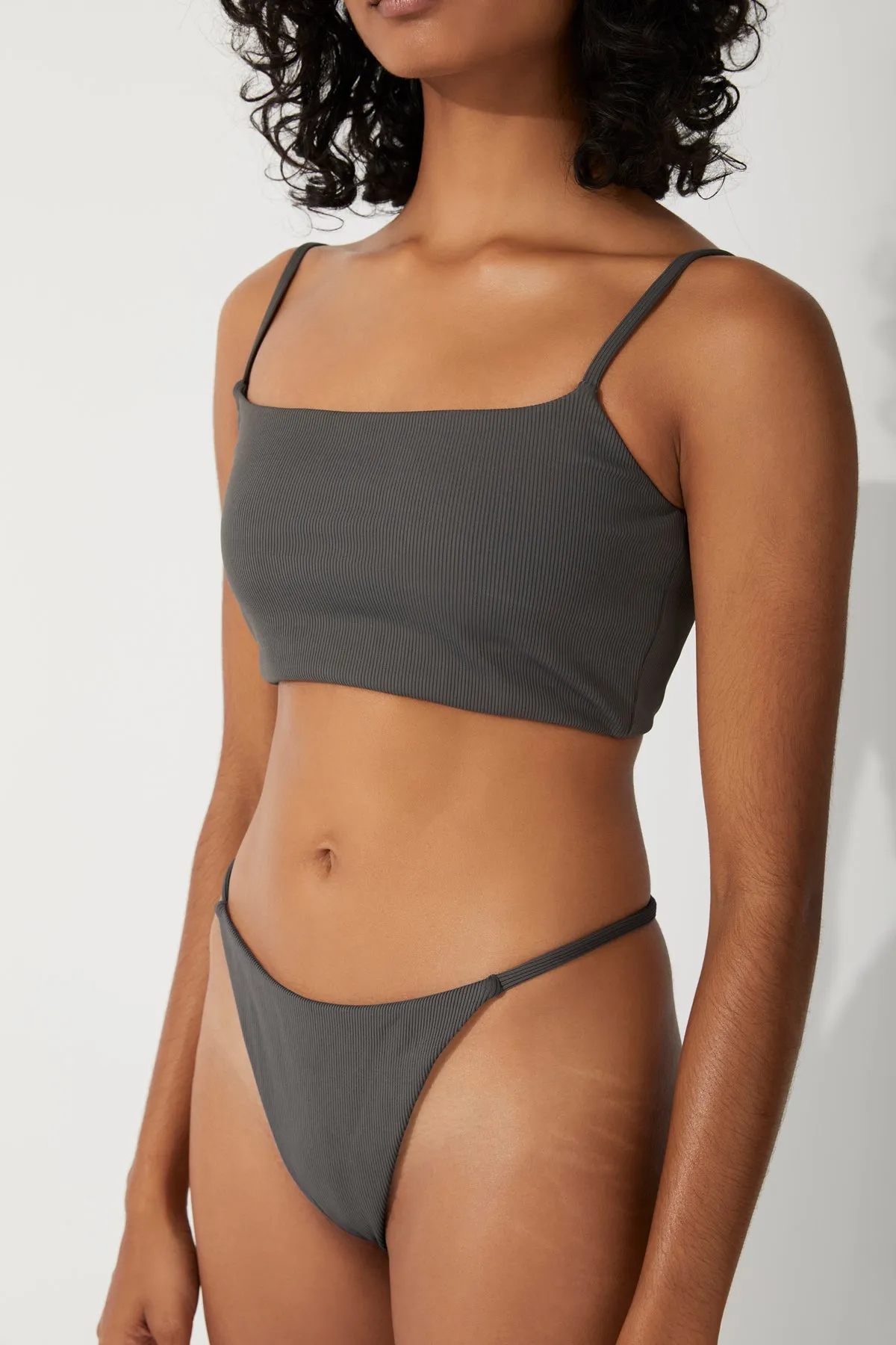 Charcoal Rib Longline Bralette sold by Zulu and Zephyr product image thumbnail 2