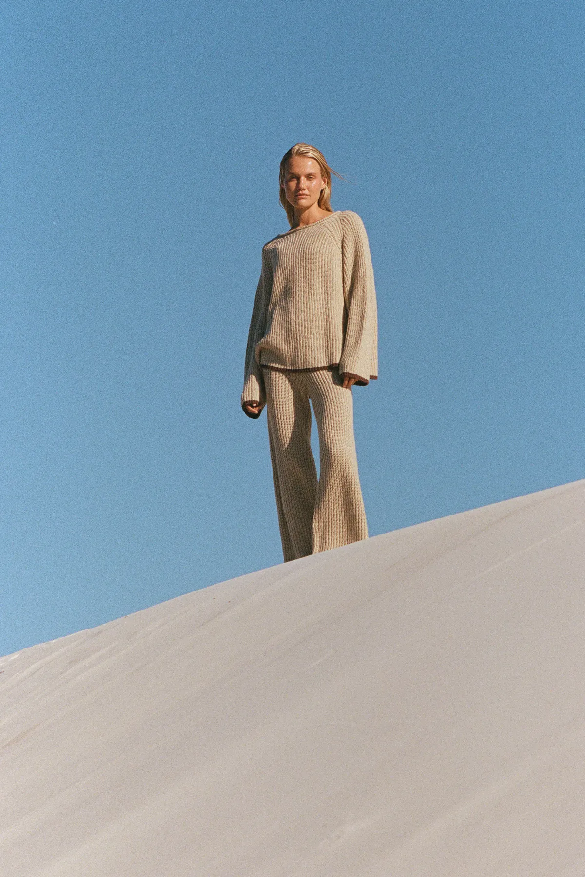 Sand Contrast Rib Knit Pant sold by Zulu and Zephyr product image thumbnail 4