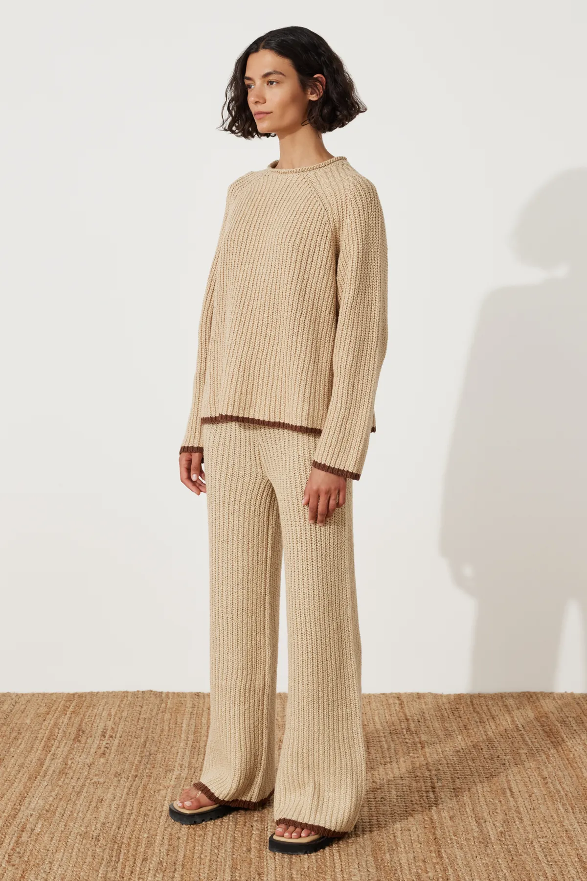 Sand Contrast Rib Knit Pant sold by Zulu and Zephyr product image thumbnail 5