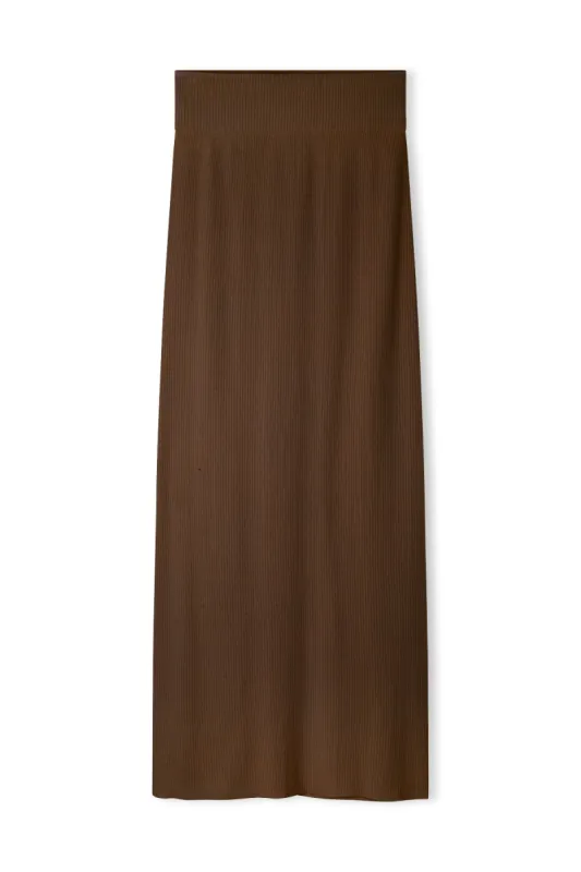 Signature Rib Knit Skirt - Chocolate sold by Zulu and Zephyr