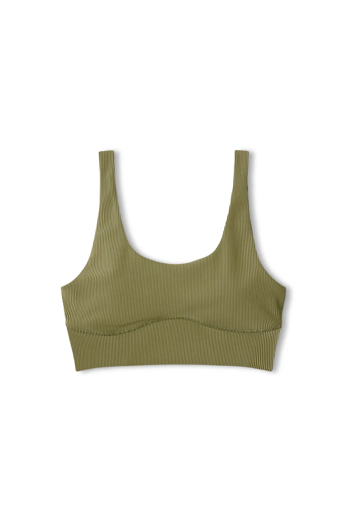 Stripe Rib Crop Top - Olive sold by Zulu and Zephyr