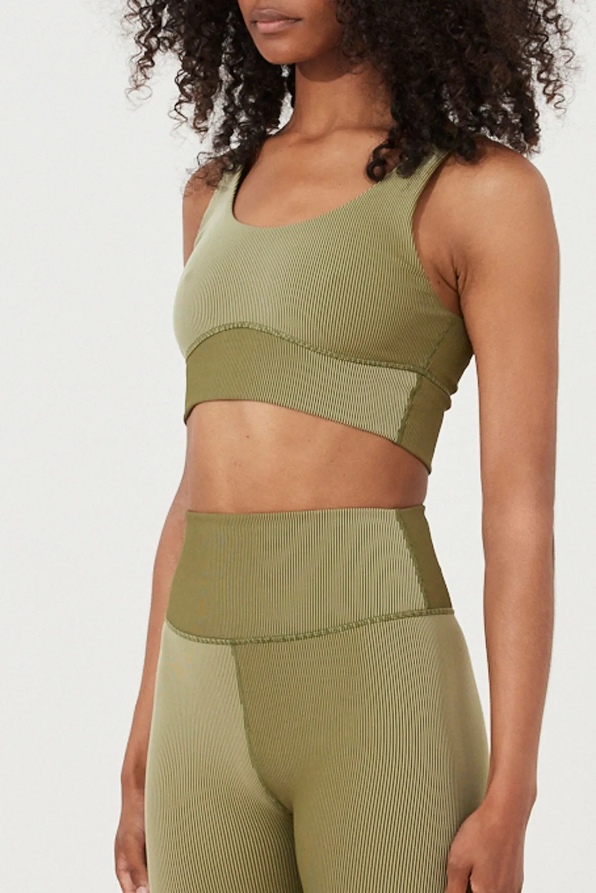 Stripe Rib Crop Top - Olive sold by Zulu and Zephyr product image thumbnail 5