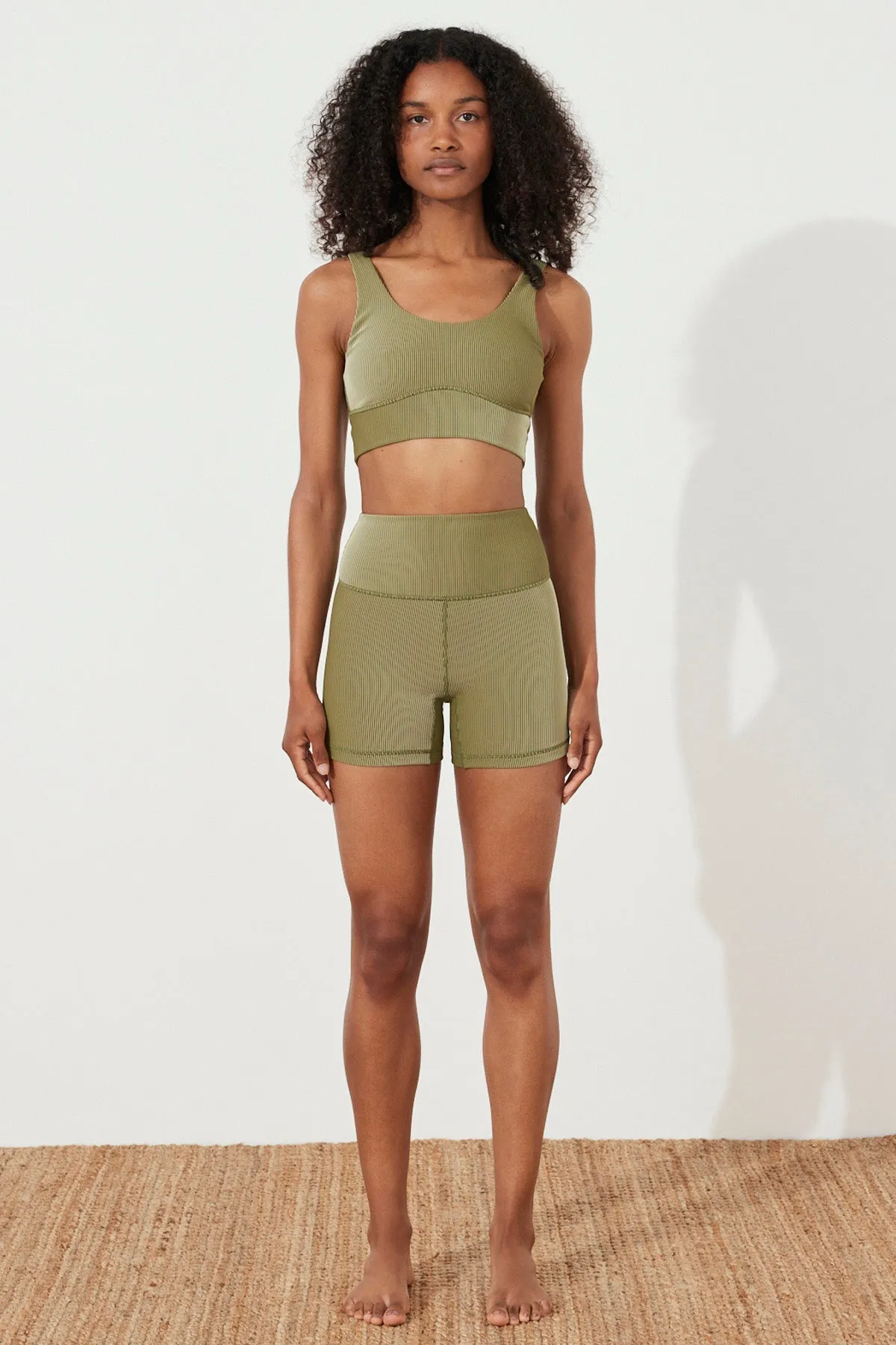 Stripe Rib Crop Top - Olive sold by Zulu and Zephyr product image thumbnail 3