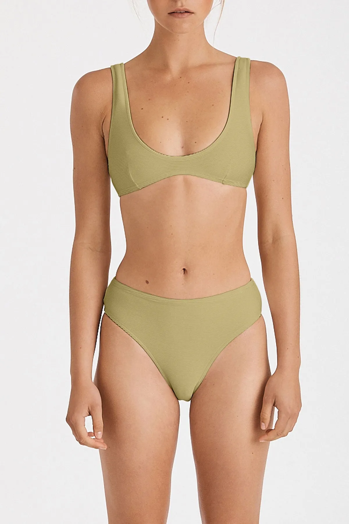 Signature Crop Bralette Top - Avocado sold by Zulu and Zephyr product image thumbnail 3