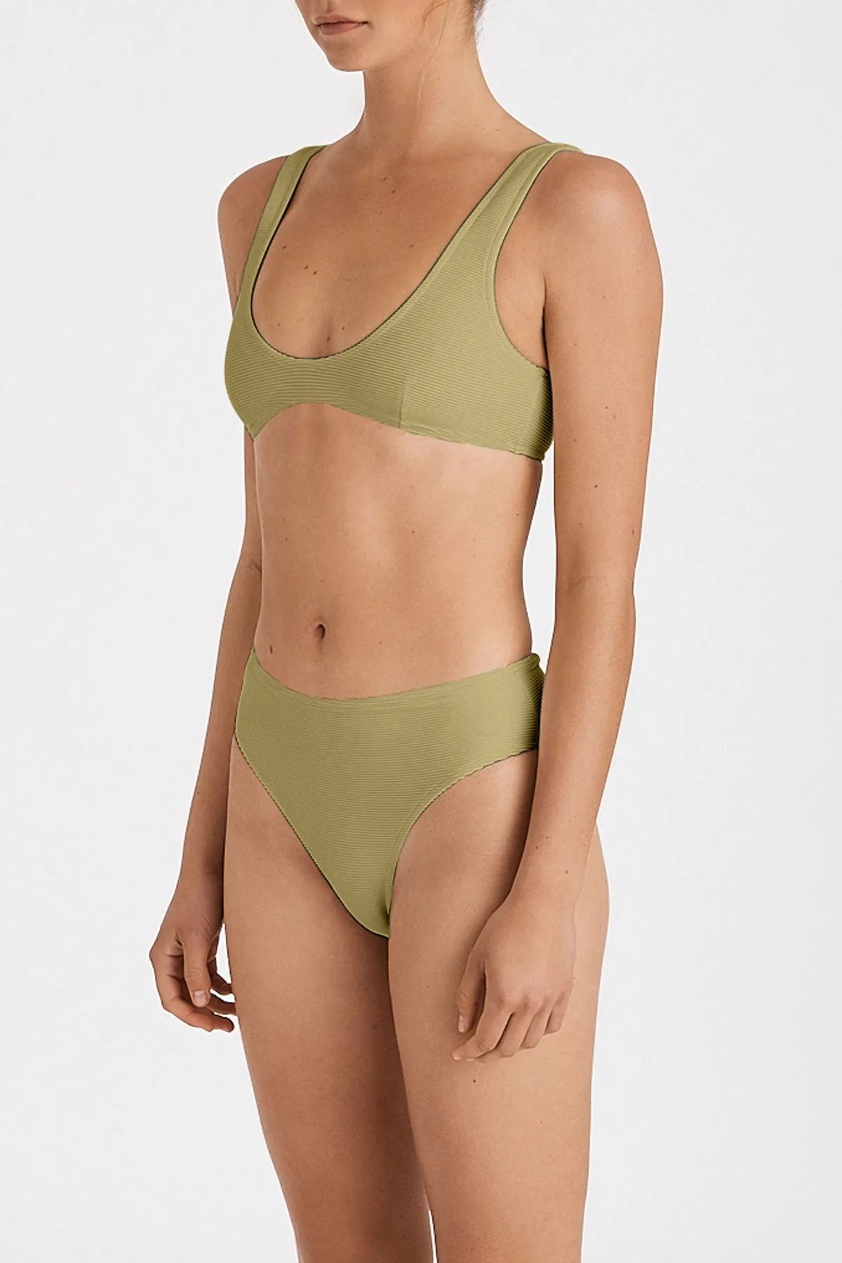 Signature Crop Bralette Top - Avocado sold by Zulu and Zephyr product image thumbnail 4