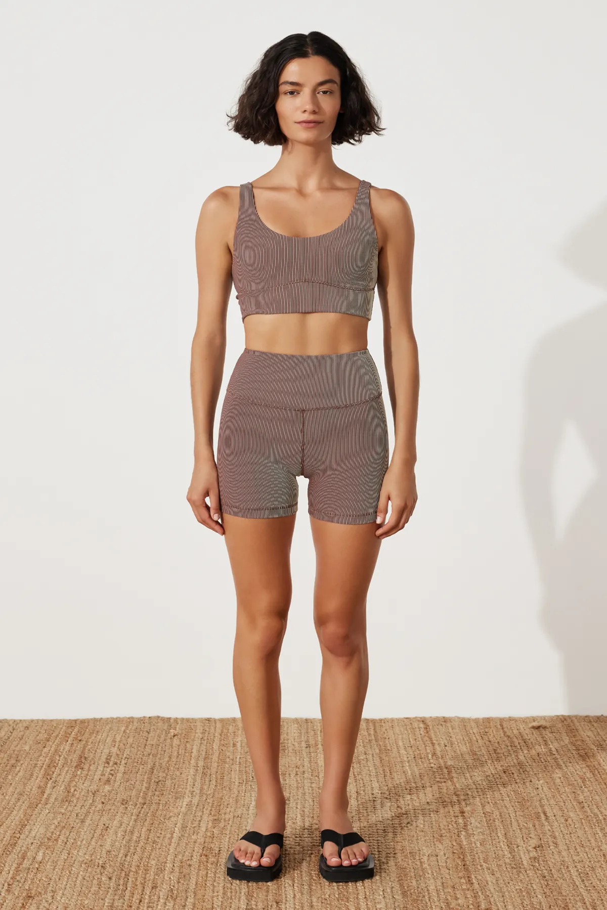 Stripe Rib Crop Top - Chocolate sold by Zulu and Zephyr product image thumbnail 3