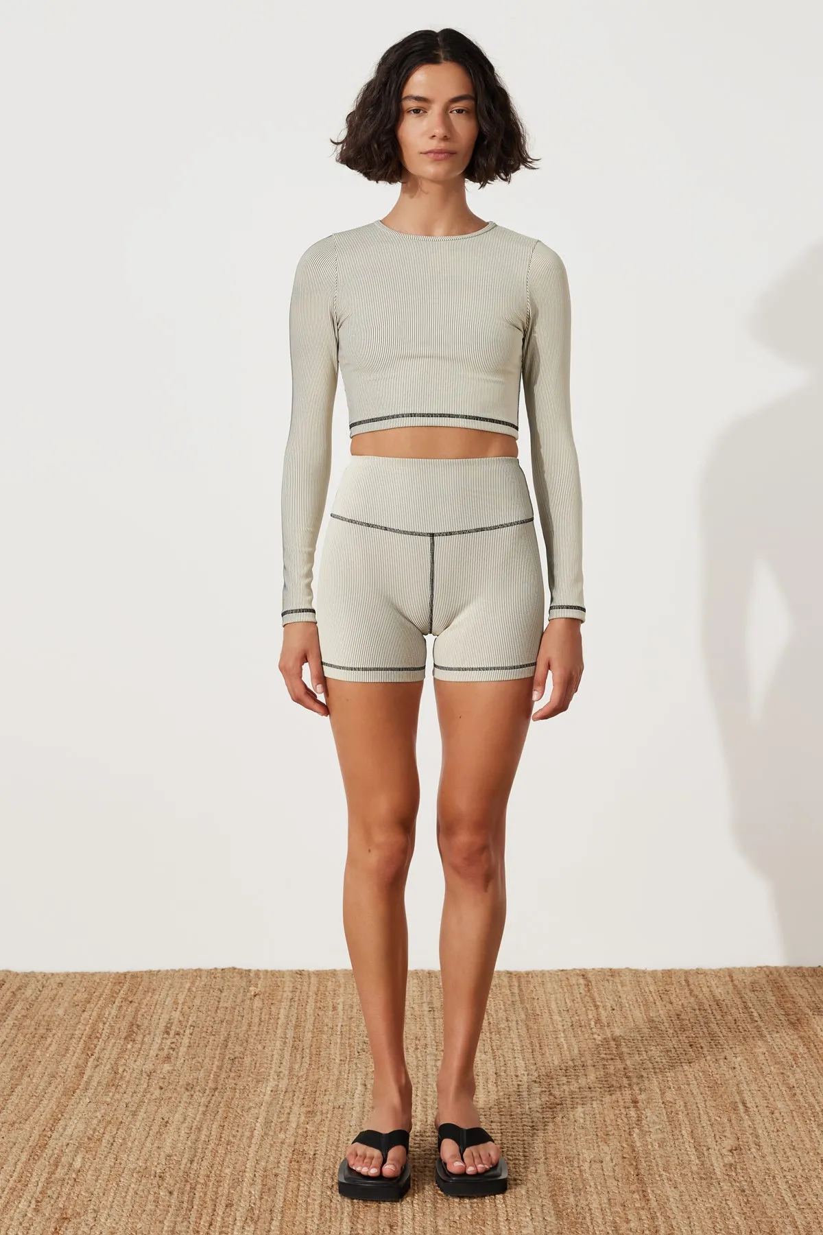 Stripe Rib Top - Coconut sold by Zulu and Zephyr