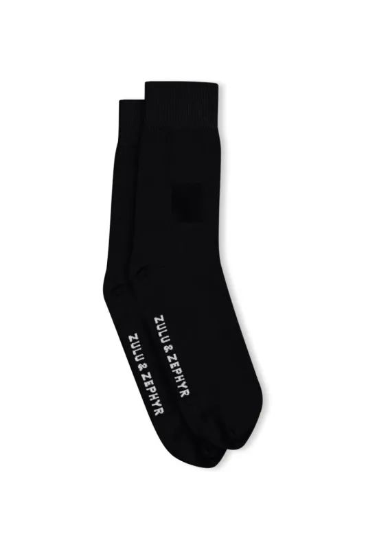 Zulu & Zephyr Logo Socks - Black sold by Zulu and Zephyr
