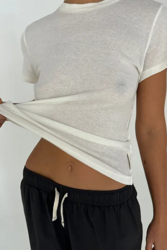 Rib Hemp Jersey T-Shirt - White sold by Zulu and Zephyr