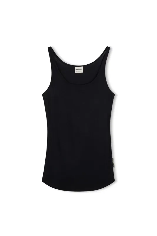 Rib Hemp Jersey Tank - Black sold by Zulu and Zephyr