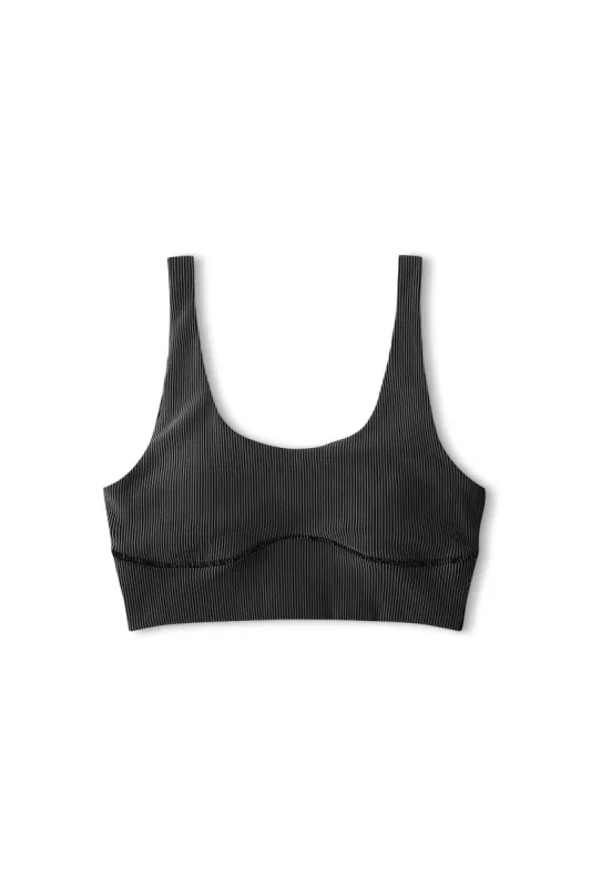 Stripe Rib Crop Top - Black sold by Zulu and Zephyr