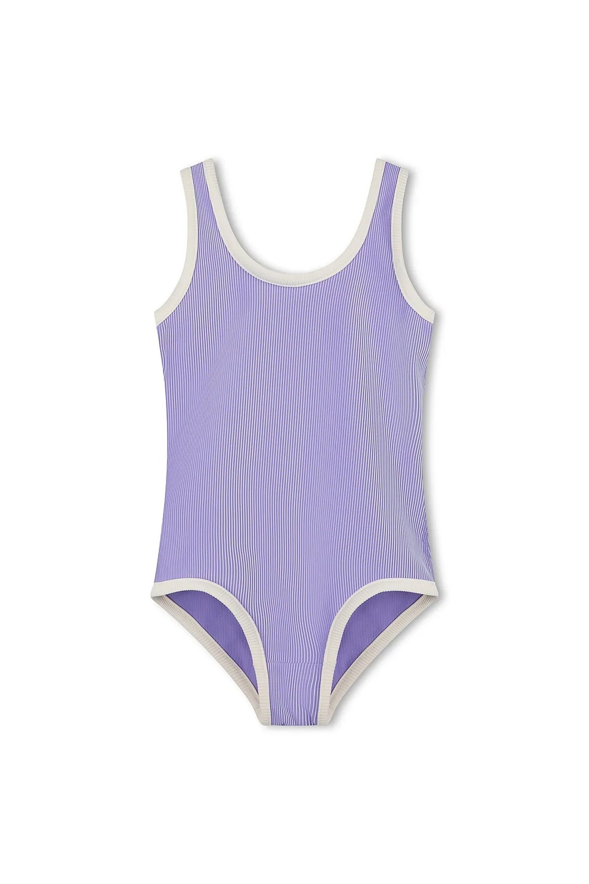 Mini Stripe Rib Scoop One Piece - Grape sold by Zulu and Zephyr