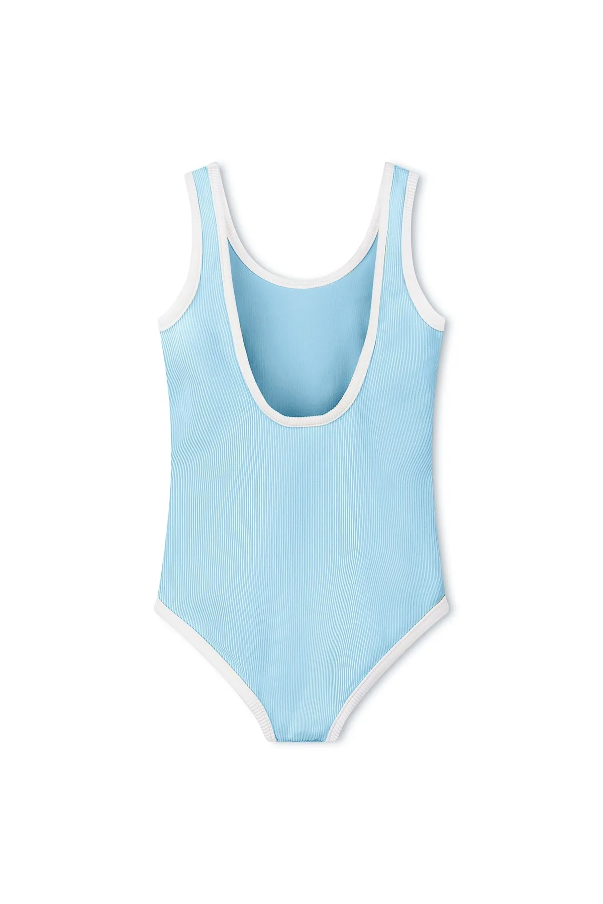 Mini Stripe Rib Scoop One Piece - Shallow Blue sold by Zulu and Zephyr product image thumbnail 2
