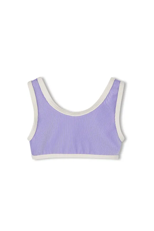 Mini Stripe Rib Scoop Bikini Top - Grape sold by Zulu and Zephyr