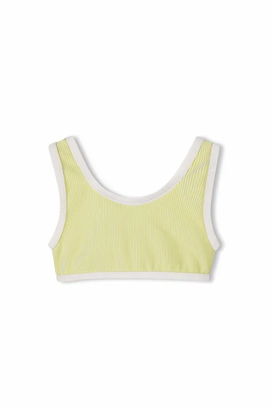 Mini Stripe Rib Scoop Bikini Top - Citrus sold by Zulu and Zephyr