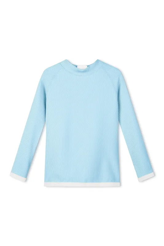 Mini Stripe Rib Rashie - Shallow Blue sold by Zulu and Zephyr