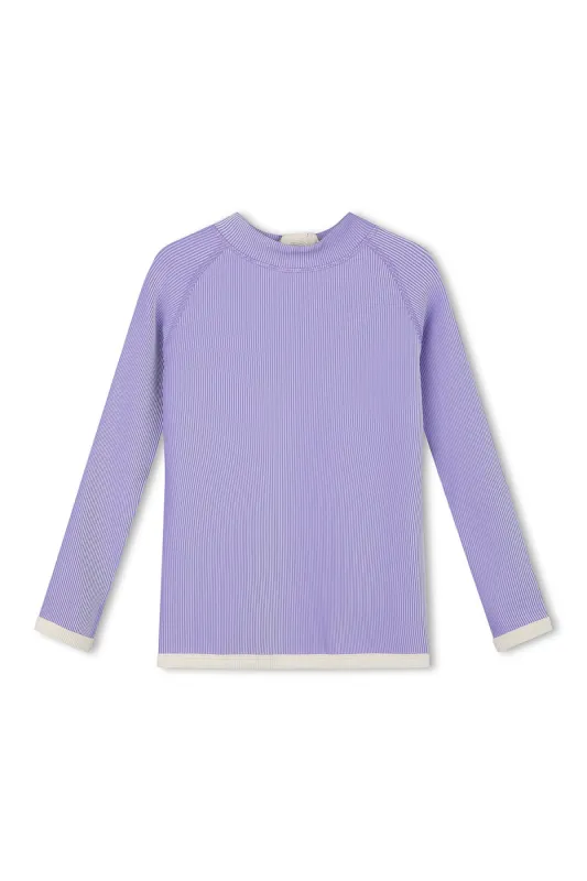 Mini Stripe Rib Rashie - Grape sold by Zulu and Zephyr