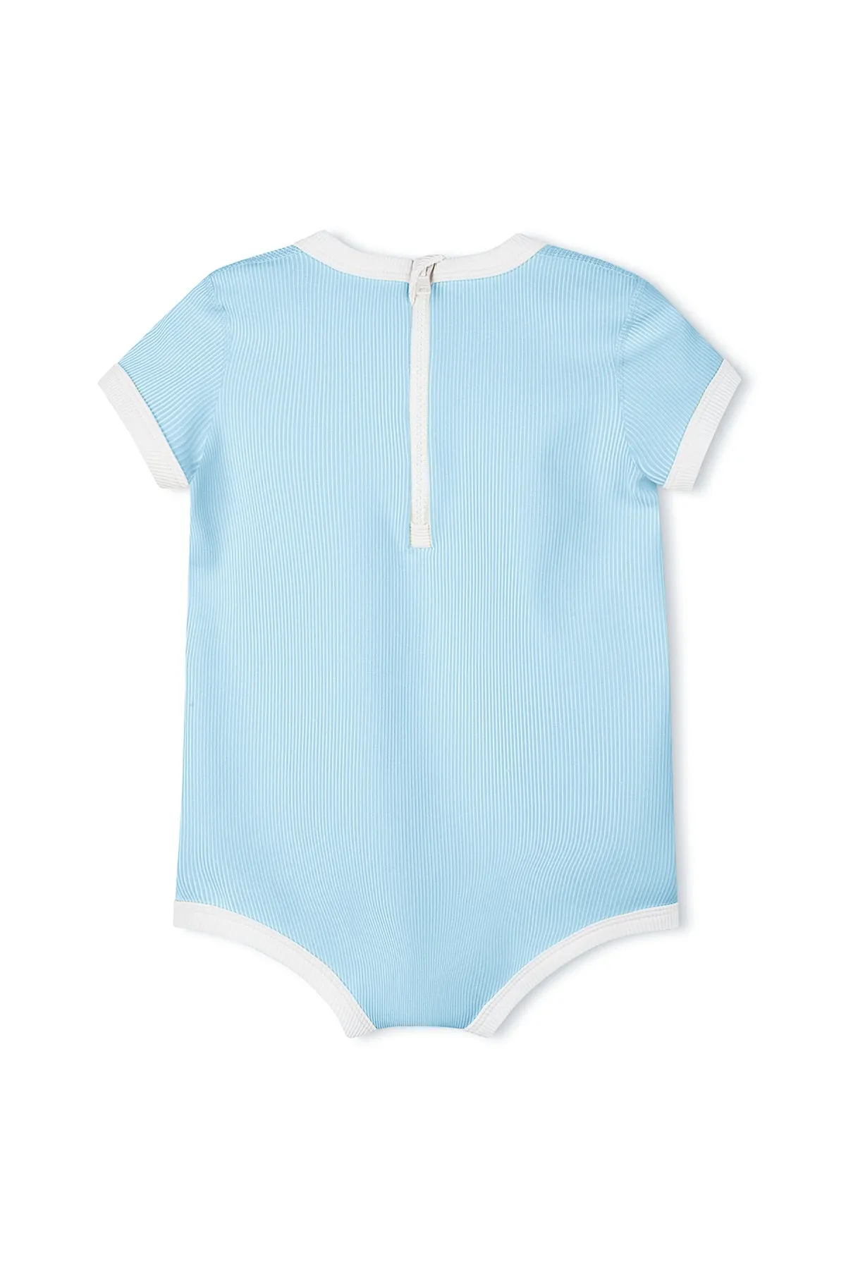 Mini Stripe Rib Infant Onesie - Shallow Blue sold by Zulu and Zephyr product image thumbnail 2