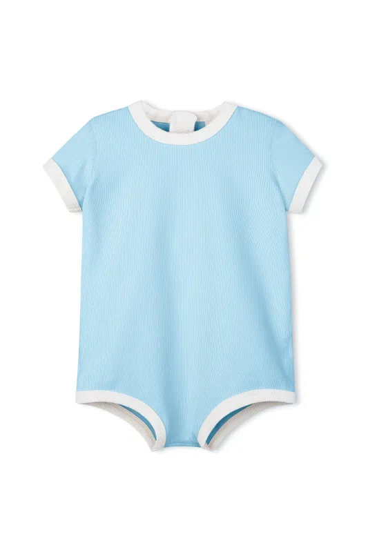 Mini Stripe Rib Infant Onesie - Shallow Blue made by Zulu and Zephyr
