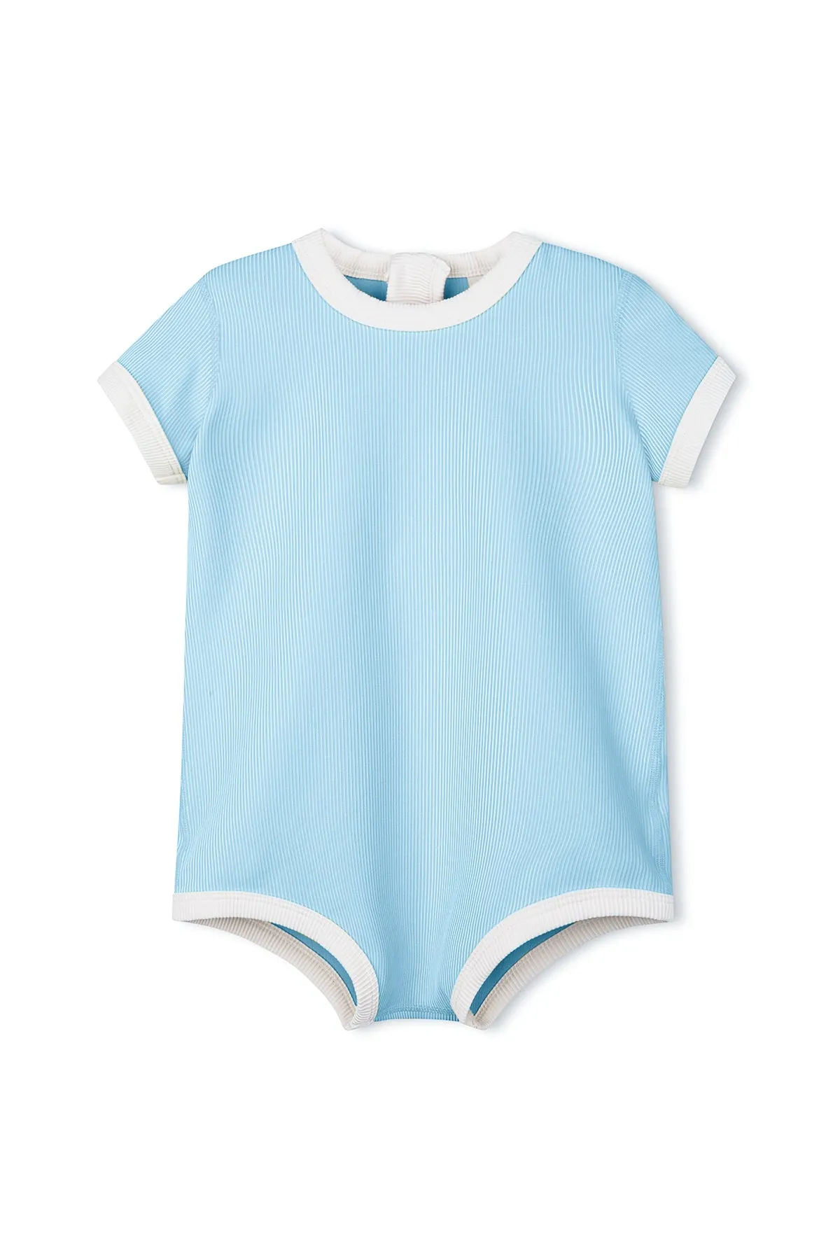 Mini Stripe Rib Infant Onesie - Shallow Blue sold by Zulu and Zephyr