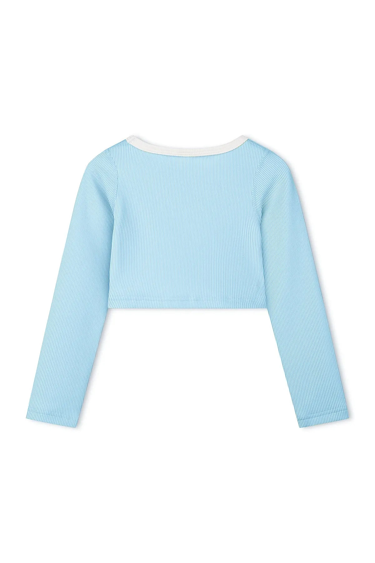 Mini Stripe Rib Crop Rashie - Shallow Blue sold by Zulu and Zephyr product image thumbnail 2