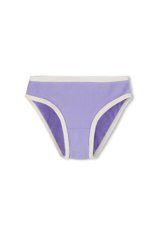 Mini Stripe Rib Bikini Bottom - Grape sold by Zulu and Zephyr