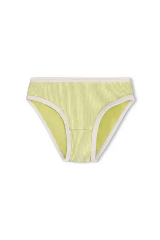 Mini Stripe Rib Bikini Bottom - Citrus sold by Zulu and Zephyr