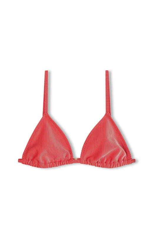 Signature Stripe Simple Triangle Top - Chilli Red sold by Zulu and Zephyr