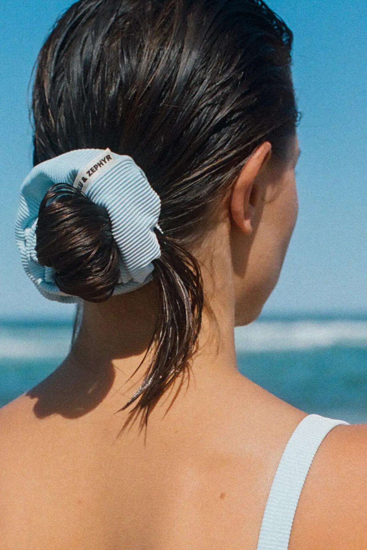 Signature Stripe Scrunchie - Shallow Blue sold by Zulu and Zephyr product image thumbnail 5