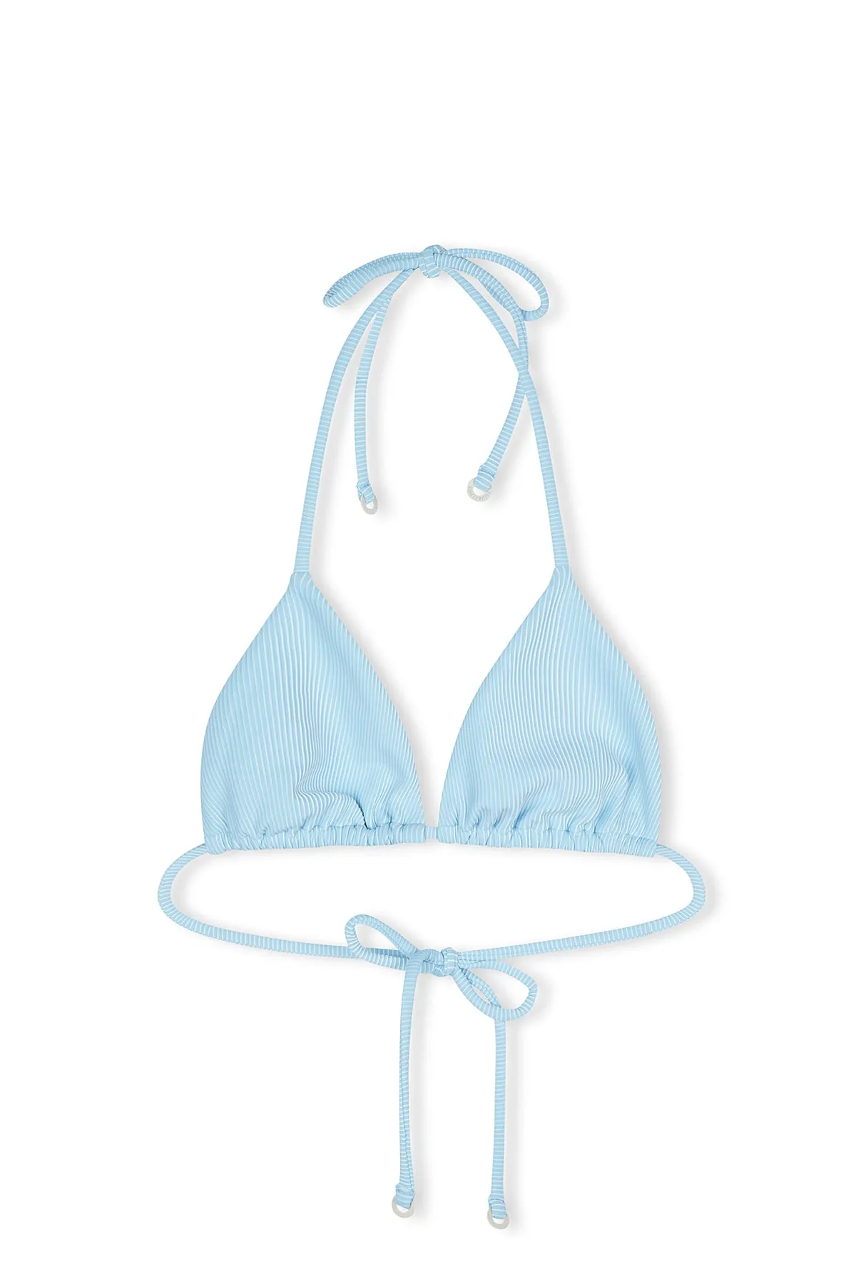 Signature Stripe Tie Triangle Top - Shallow Blue sold by Zulu and Zephyr