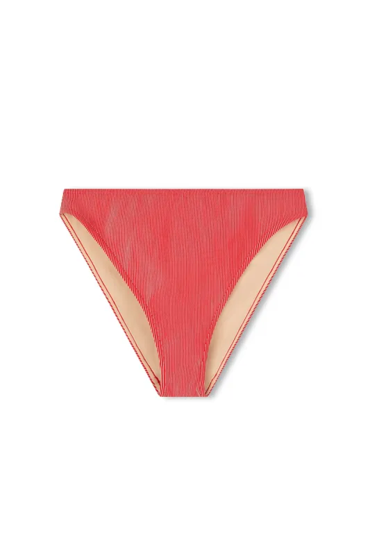 Signature Stripe High Cut Brief - Chilli Red sold by Zulu and Zephyr