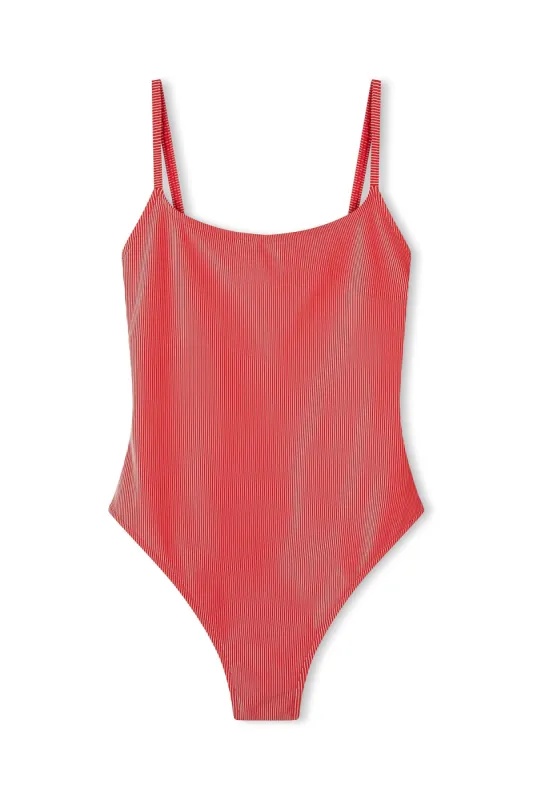 Signature Stripe Simple One Piece - Chilli Red made by Zulu and Zephyr