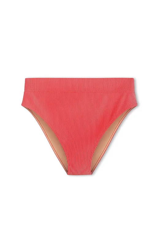 Signature Stripe High Waisted Brief - Chilli Red sold by Zulu and Zephyr
