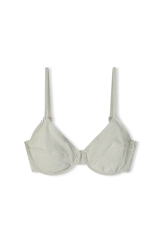 Signature Stripe Balconette Bra Cup Top - Coconut sold by Zulu and Zephyr