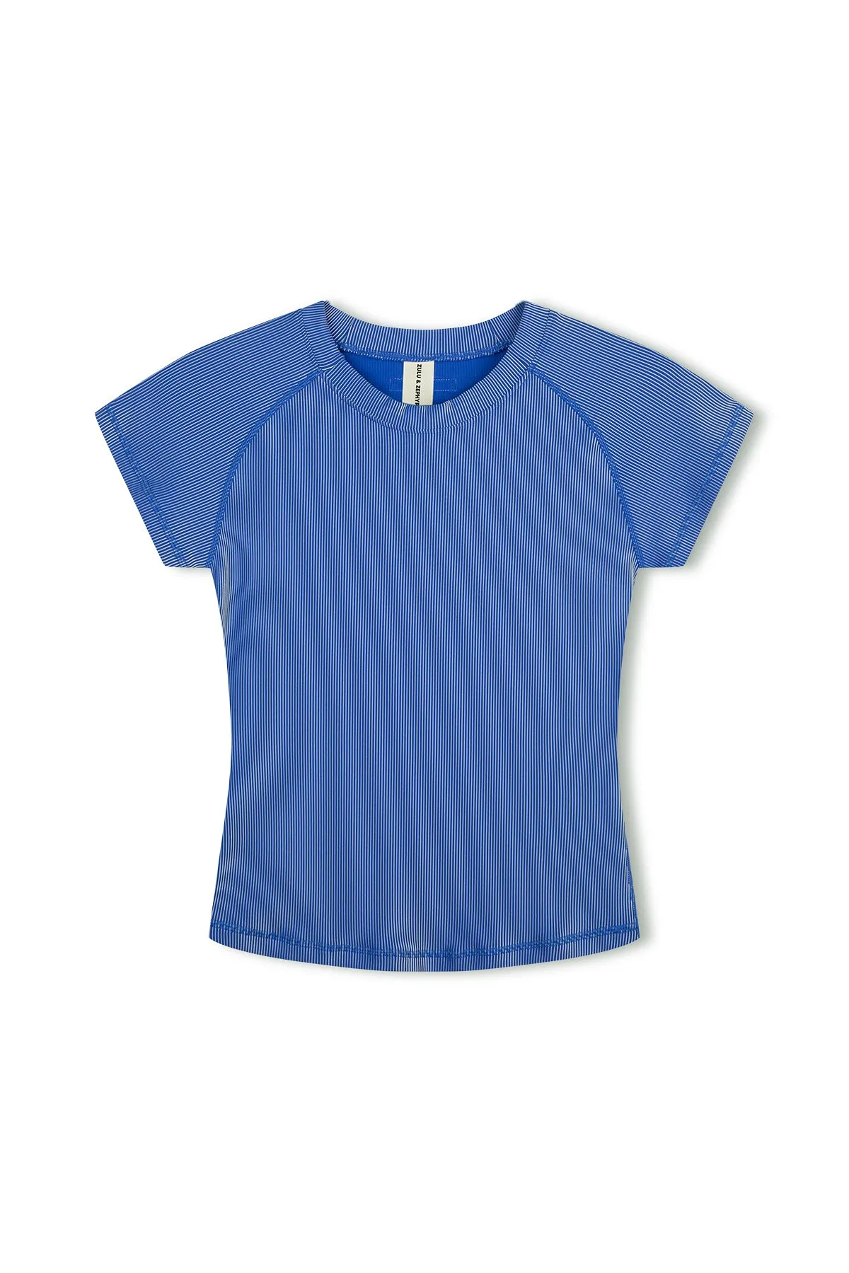 Stripe Rib Short Sleeve Rash Guard - Dolphin Blue sold by Zulu and Zephyr product image thumbnail 2