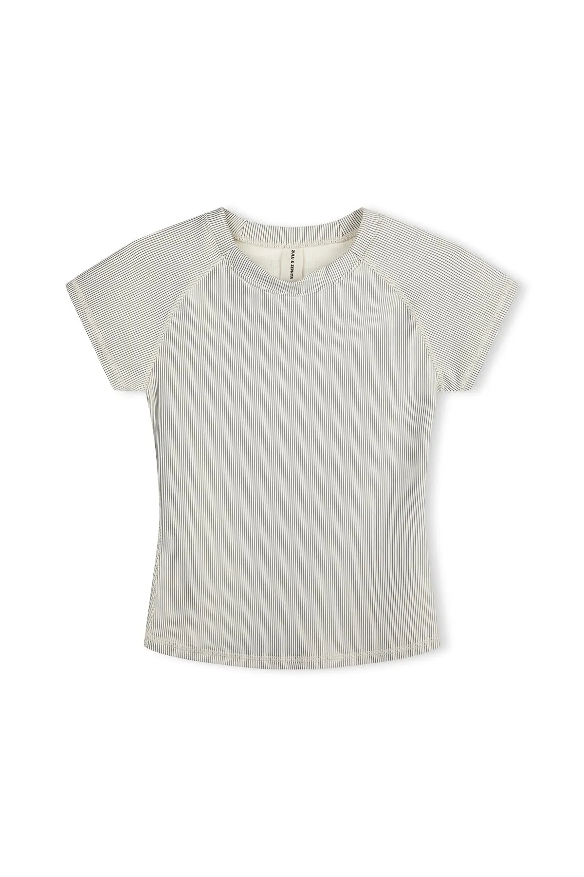 Stripe Rib Short Sleeve Rash Guard - Coconut sold by Zulu and Zephyr product image thumbnail 2