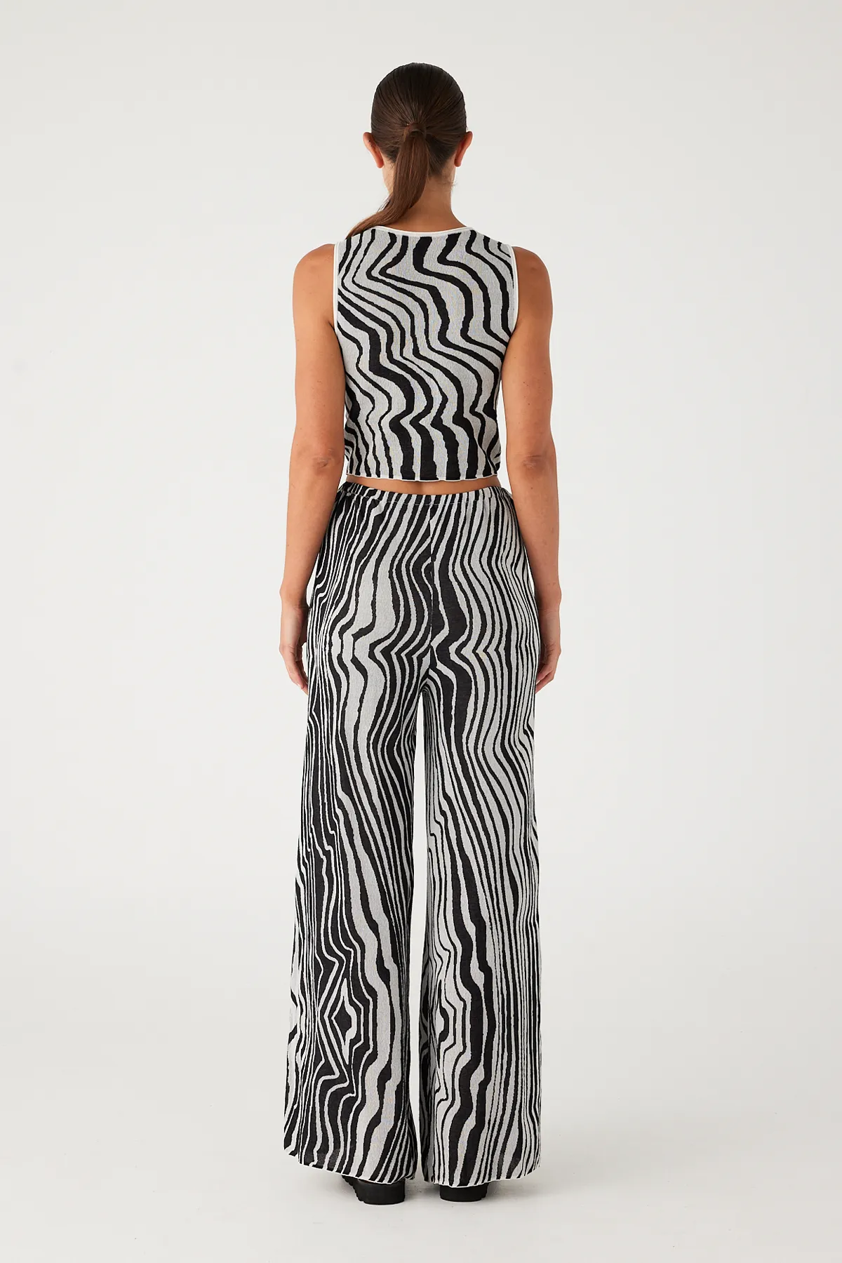 Ripple Stripe Cotton Blend Knit Crop Top sold by Zulu and Zephyr product image thumbnail 3