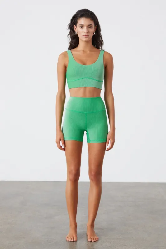 Stripe Rib Crop Top - Parrot Green sold by Zulu and Zephyr