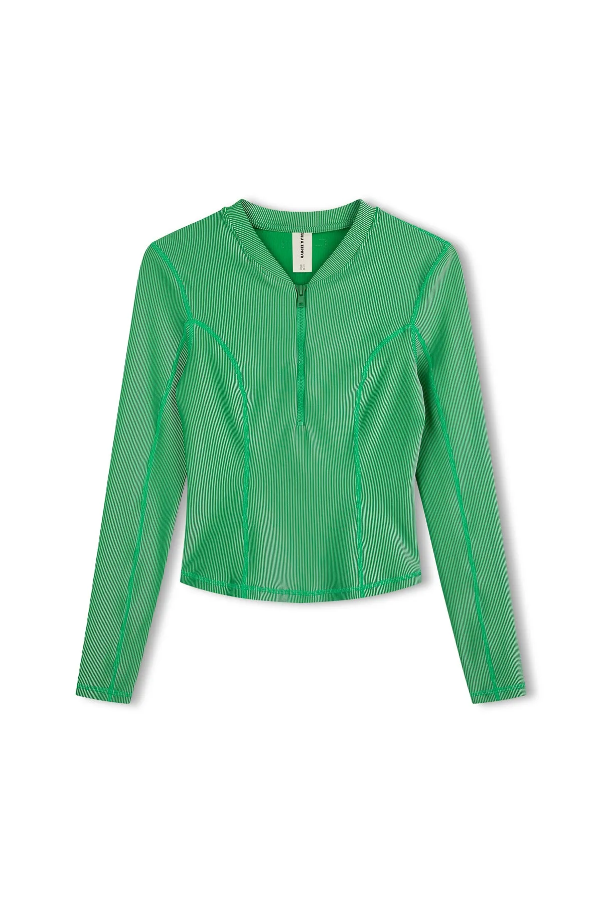 Stripe Rib Long Sleeve Rash Guard - Parrot Green sold by Zulu and Zephyr product image thumbnail 2