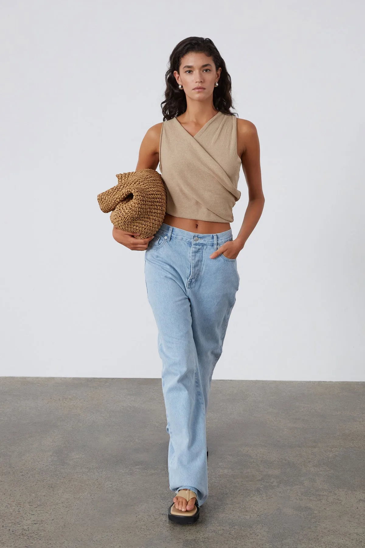 Camel Linen Blend Knit Top sold by Zulu and Zephyr product image thumbnail 2