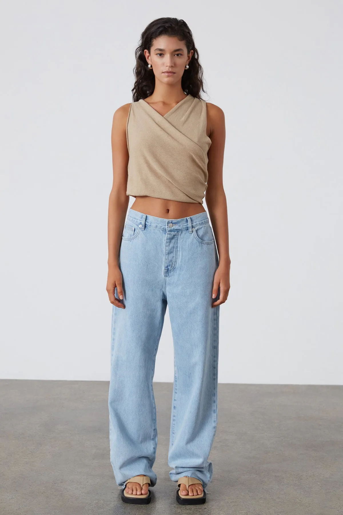 Camel Linen Blend Knit Top sold by Zulu and Zephyr