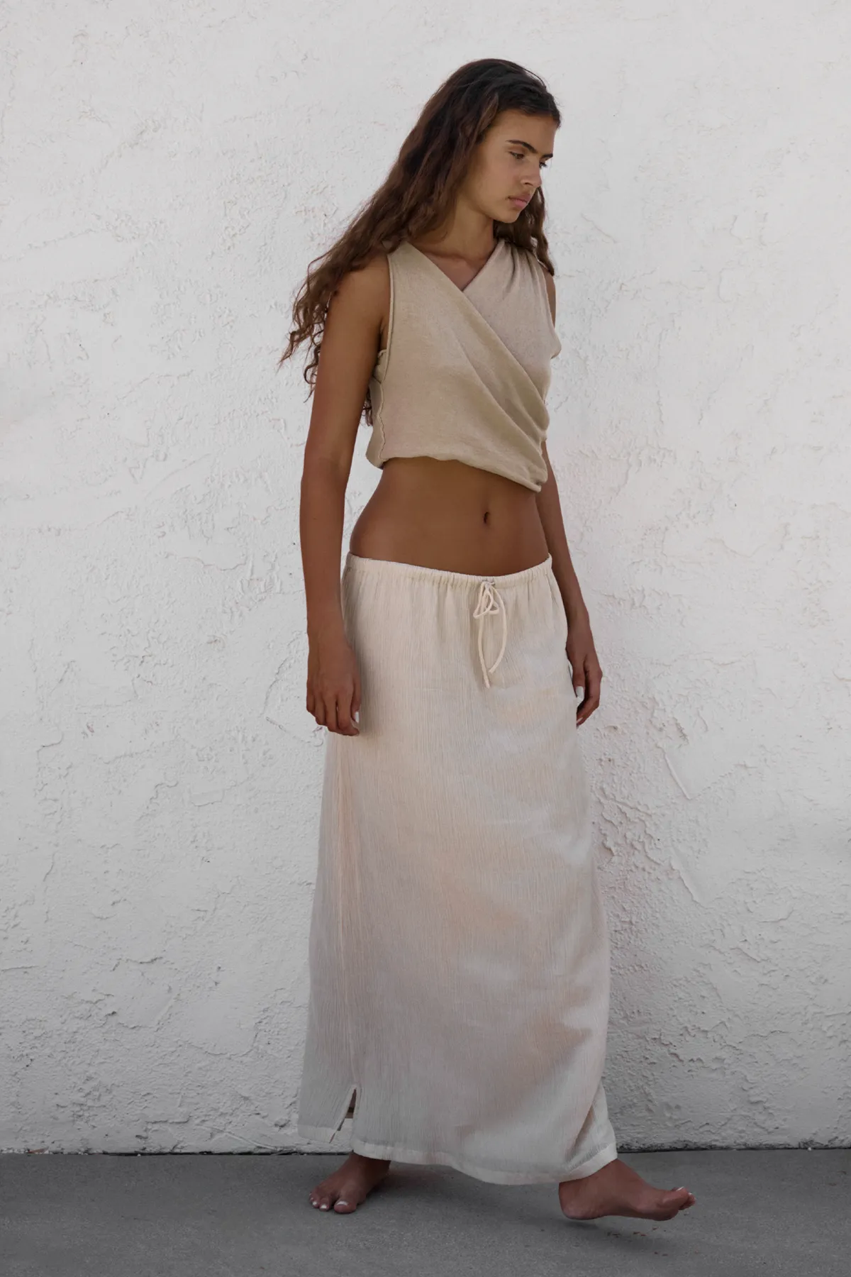 Stone Sheer Textured Maxi Skirt sold by Zulu and Zephyr product image thumbnail 4