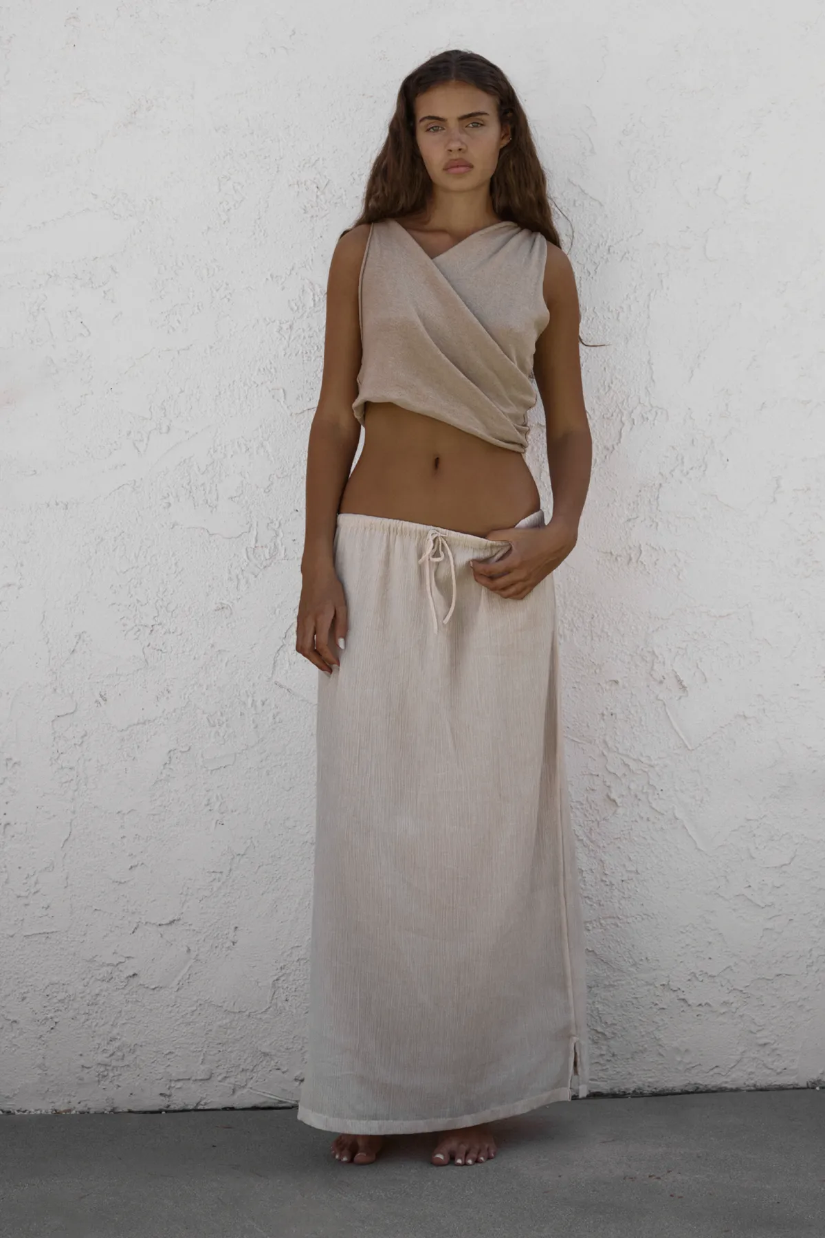 Stone Sheer Textured Maxi Skirt sold by Zulu and Zephyr product image thumbnail 3