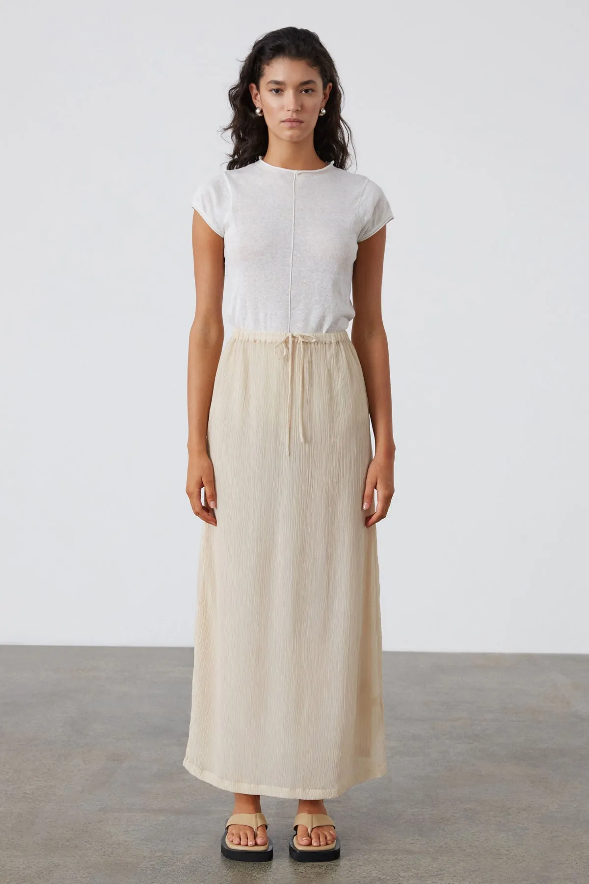 Stone Sheer Textured Maxi Skirt sold by Zulu and Zephyr