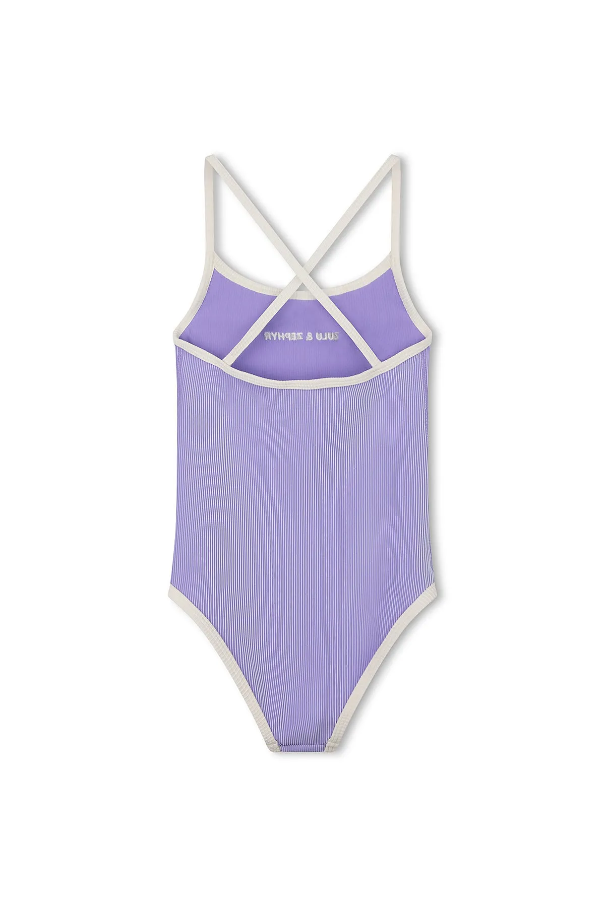 Mini Stripe Rib Logo One Piece - Grape sold by Zulu and Zephyr product image thumbnail 2