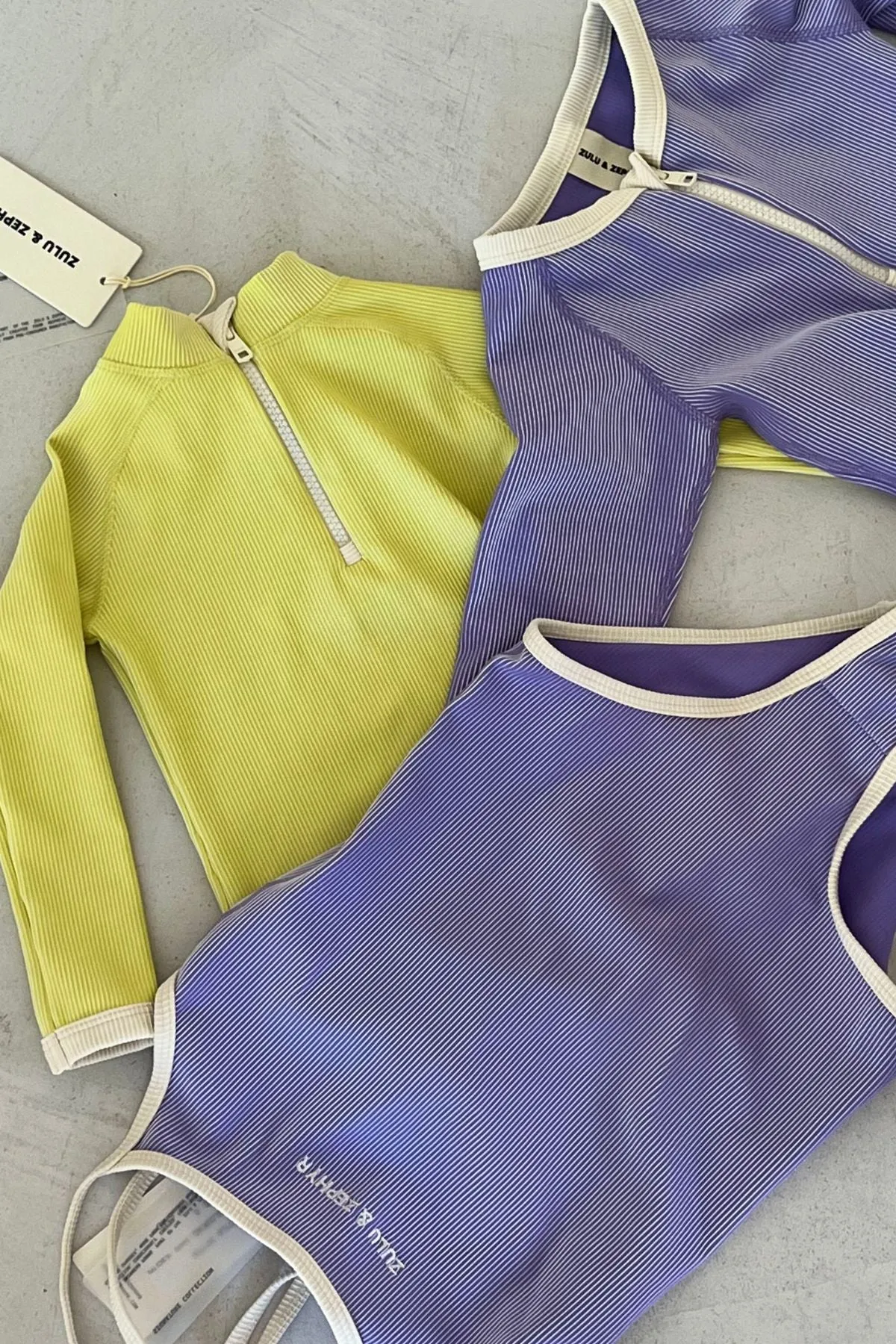 Mini Stripe Rib Logo One Piece - Grape sold by Zulu and Zephyr product image thumbnail 3